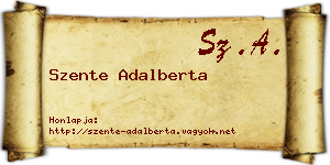Szente Adalberta névjegykártya